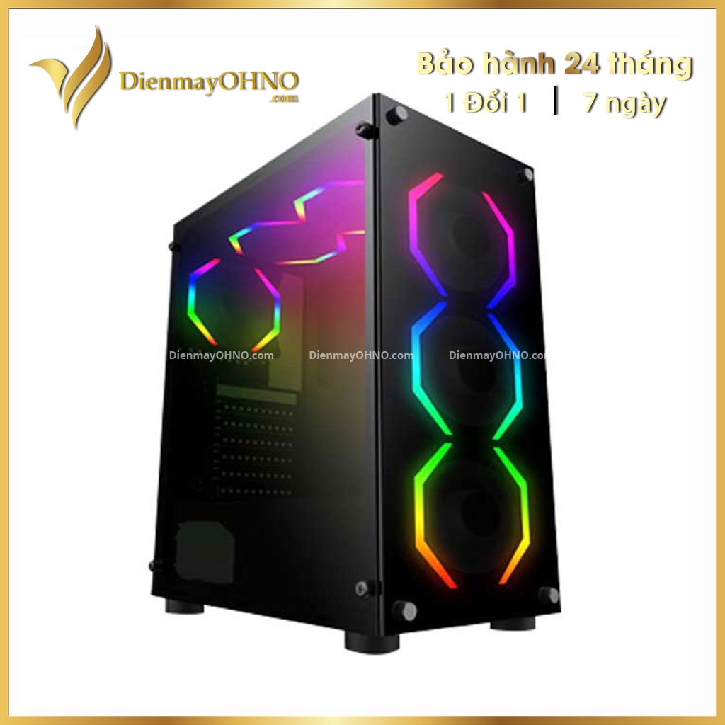 Vỏ Thùng Máy Tính PC Case VSP KA-180 Gaming Vỏ Case PC LED RGB Mặt Kính Cường Lực - OHNO VIỆT NAM