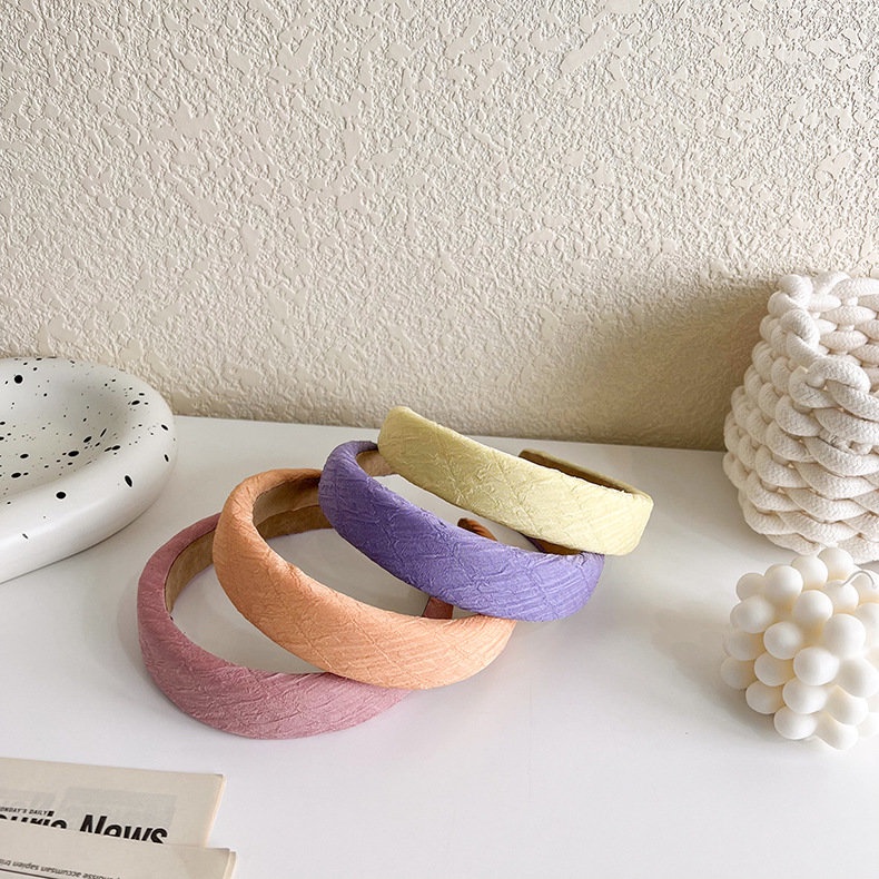 Băng Đô Cài Tóc Bản Rộng Kiểu Xếp Ly Mới Cho Nữ