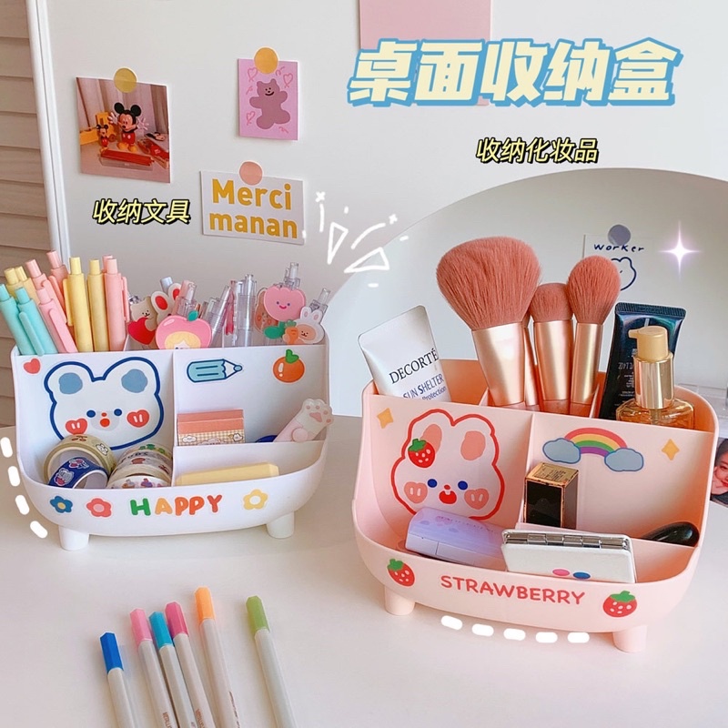 Hộp/ kệ tầng đựng bút, decor, phụ kiện học tập, sticker, washi tape, cọ đồ trang điểm make up nhiều ngăn xinh xắn