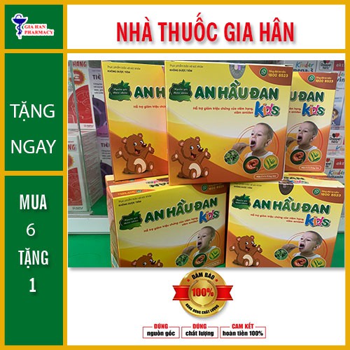 7 Hộp an hầu đan kids dành cho trẻ bị viêm họng amidan hộp 10 ống