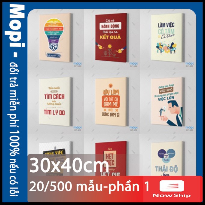 Tranh Canvas slogan treo tường trang trí Văn Phòng tạo động lực hot nhất Mopi cỡ 30x40cm