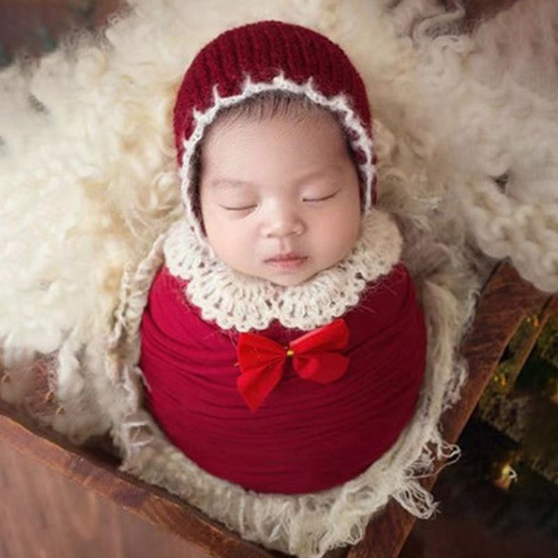 Chăn Đan Móc Làm Phụ Kiện Chụp Ảnh Giáng Sinh Cho Bé Sơ Sinh
