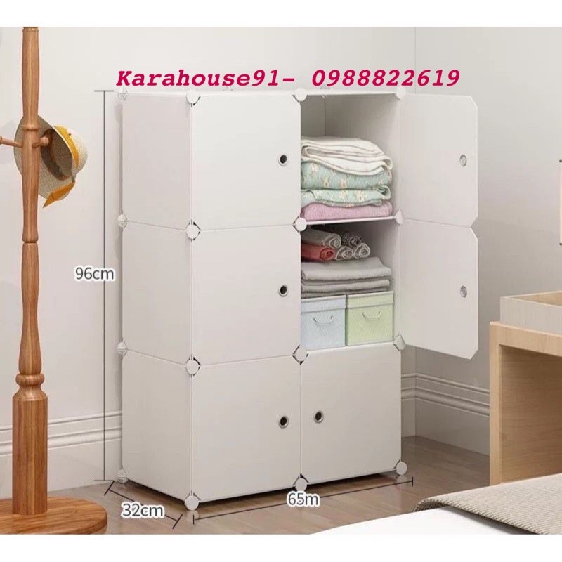TỦ NHỰA LẮP GHÉP ĐA NĂNG FULL MÀU 6 Ô ĐỰNG ĐỒ( BẢO HÀNH 1 NĂM)