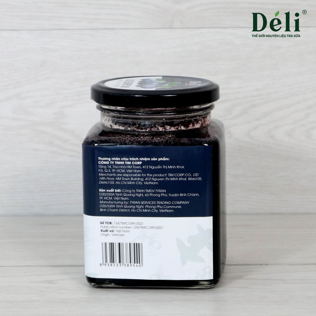 Mứt Việt quất cao cấp Déli [GIÁ TỐT] VỊ NGON THIÊN NHIÊN (850gr)  Nguyên liệu pha chế trà sữa, trà trái cây