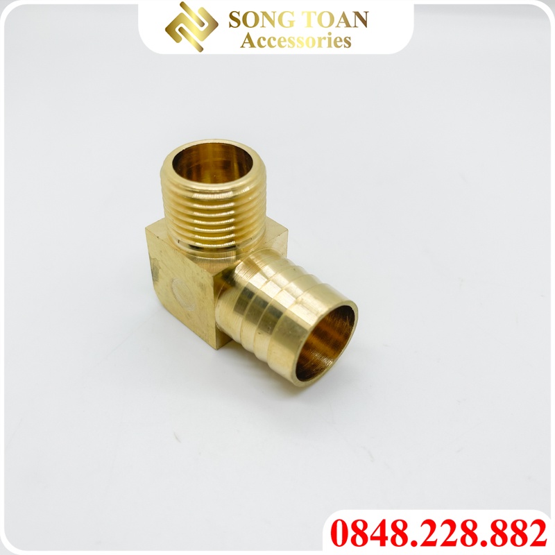 Co & Cong Ren Ngoài 9.6 13 17 21 + 1 Đầu Khía Rãnh Đuôi Chuột Cắm Lòng Trong Ống Mềm PU - Bằng Đồng Thau C 90 Độ