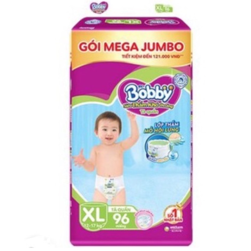 [HÀNG TẶNG]Tã quần Bobby mới Mega Jumbo M120/L104/XL96/XXL88