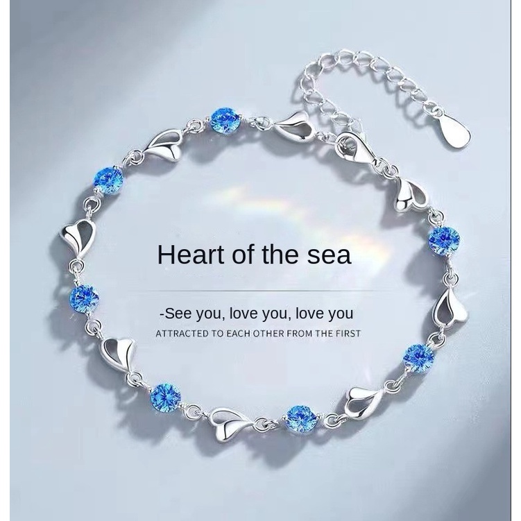 Vòng Tay Đính Đá Zircon Hình Trái Tim Xinh Xắn Cho Nữ