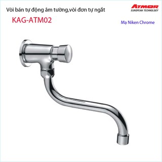 VÒI LẠNH GẮN TƯỜNG TỰ NGẮT NƯỚC VÒI LẠNH NHẤN ATMOR KAG-ATM02