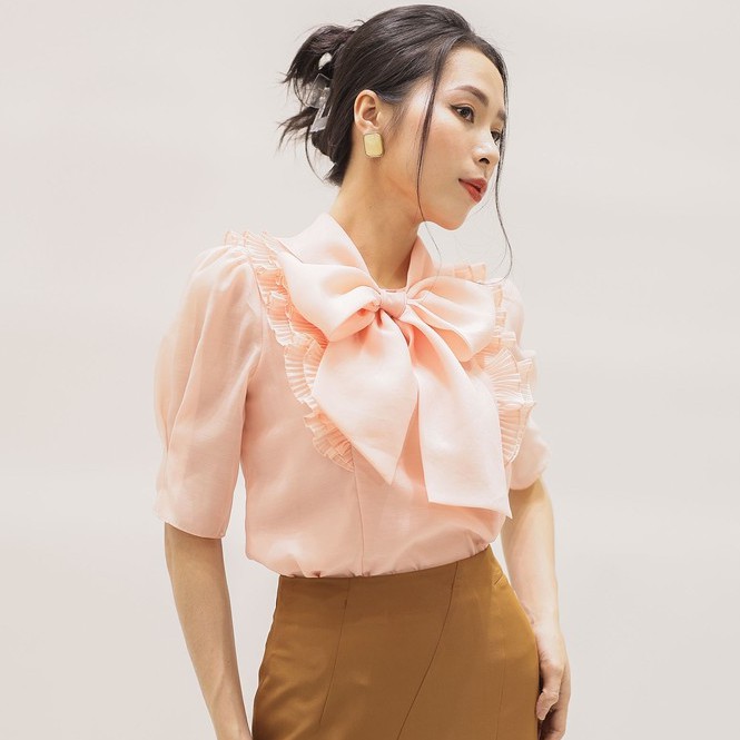 Áo Sơ mi cổ thắt nơ bèo hai bên Emspo SMM2596