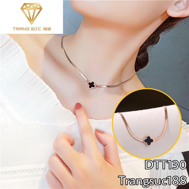 Dây chuyền titan cỏ 4 lá DTT130