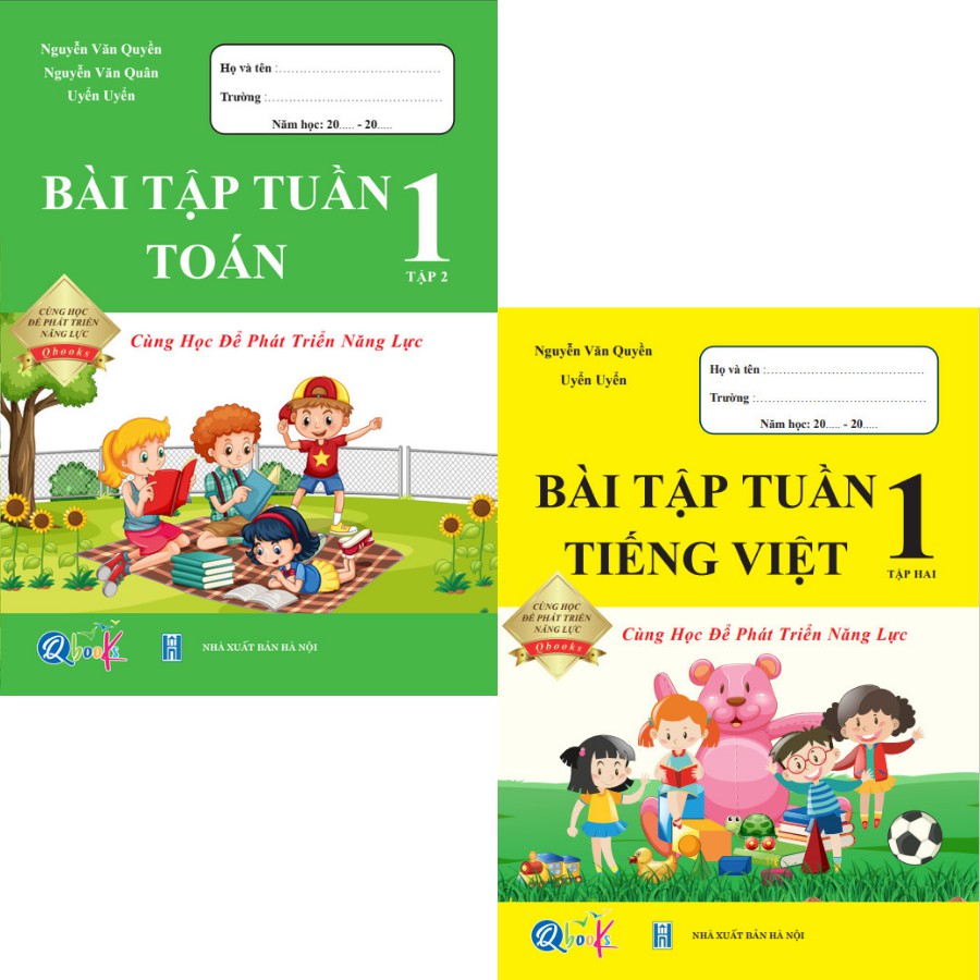 Sách - Combo Bài Tập Tuần Toán và Tiếng Việt 1 - Cùng Học Để Phát Triển Năng Lực - Tập 2 (2 cuốn)