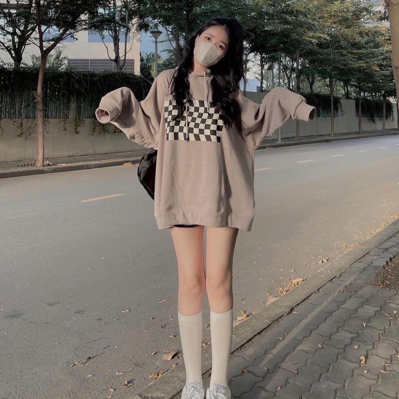 ÁO HOODIE BÀN CỜ NÂU TÂY XINH XINH - freesize | BigBuy360 - bigbuy360.vn