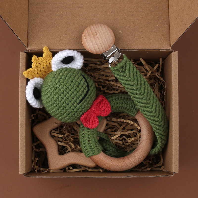 Set 3 Vòng Đồ Chơi Ngậm Mọc Răng Hình Chú Ếch Dễ Thương Cho Bé