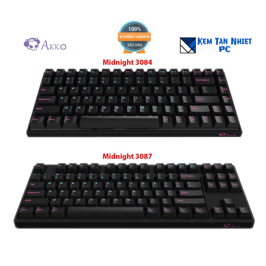 [Mã ELMS4 giảm 7% đơn 500K] Bàn phím Gaming Akko 3084 / 3087 Midnight - Akko Switch - Chính Hãng BH 12T