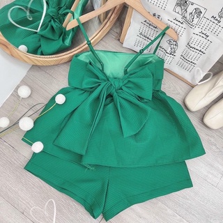 SET ÁO BABYDOLL NƠ XỐP MÀU PASTEL