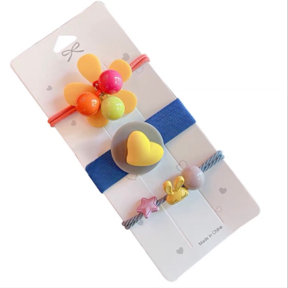[Hàng mới về] Set 3 đồ cột tóc hình Thỏ, Hoa, Sao màu sắc Tươi sáng
