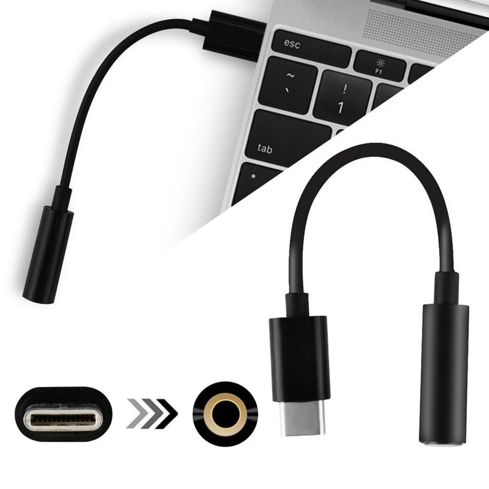 Type-C to 3.5mm Earphone Cable USB-C Male to 3.5 Female Audio Jack Adapter
