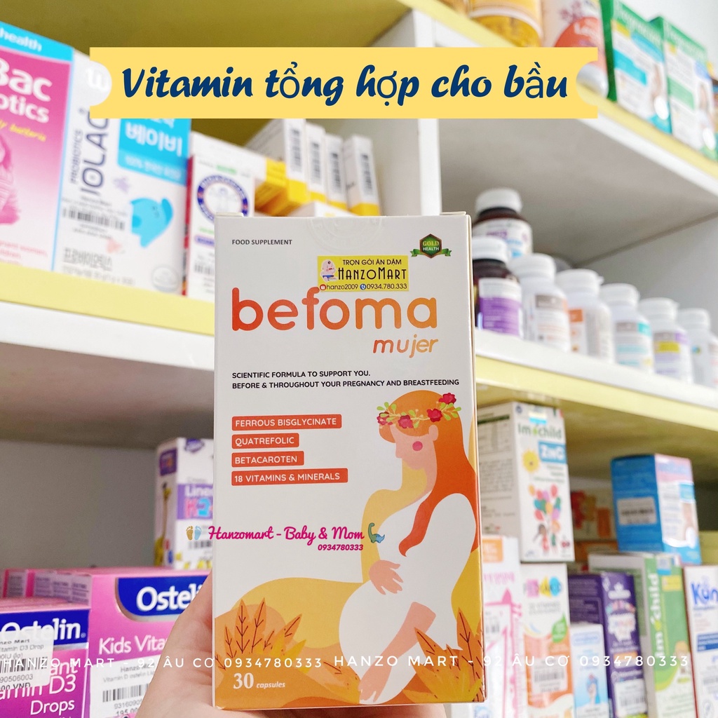 Vitamin tổng hợp bổ sung 18 vitamin và khoáng chất thiết yếu cho bà bầu hộp 30 viên