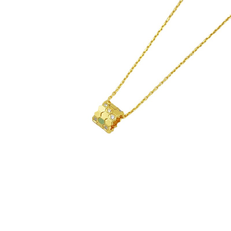 Dây Chuyền Mạ Vàng Hồng 18K Mặt Tổ Ong Lục Giác Đơn Giản