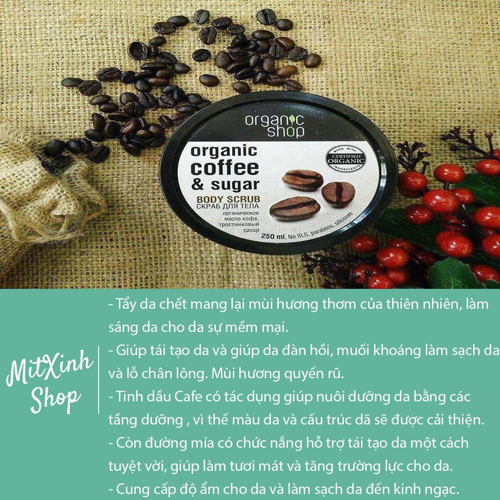 TẨY DA CHẾT - BODY CAFE ORGANIC - Cam kết hàng chính hãng