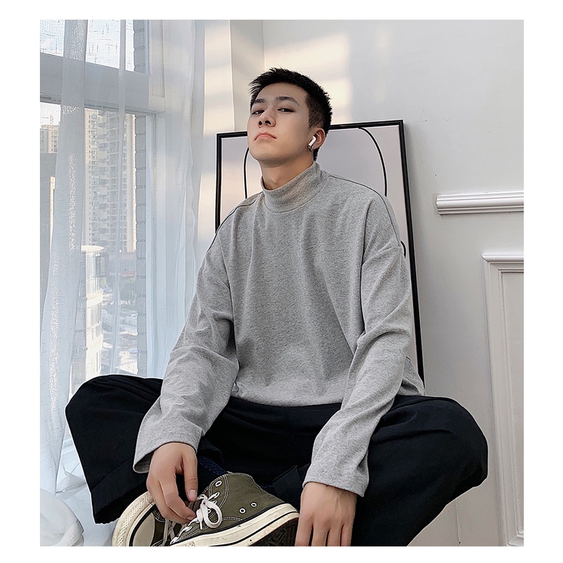 Áo nỉ nam nữ cổ 3 phân AN03 dài tay chất vải nỉ thun co giãn nhẹ phong cách Hàn Quốc Leafa Nhiều Màu