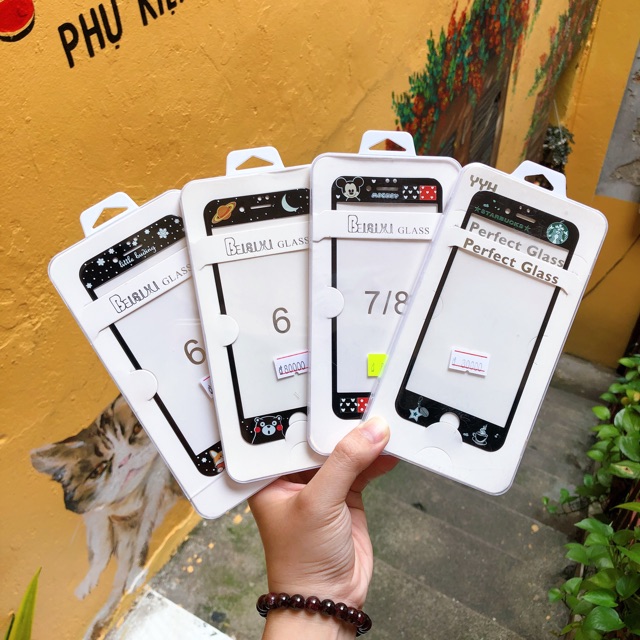 Kính cường lực iphone màu đen full màn in hình - tiemcuaan