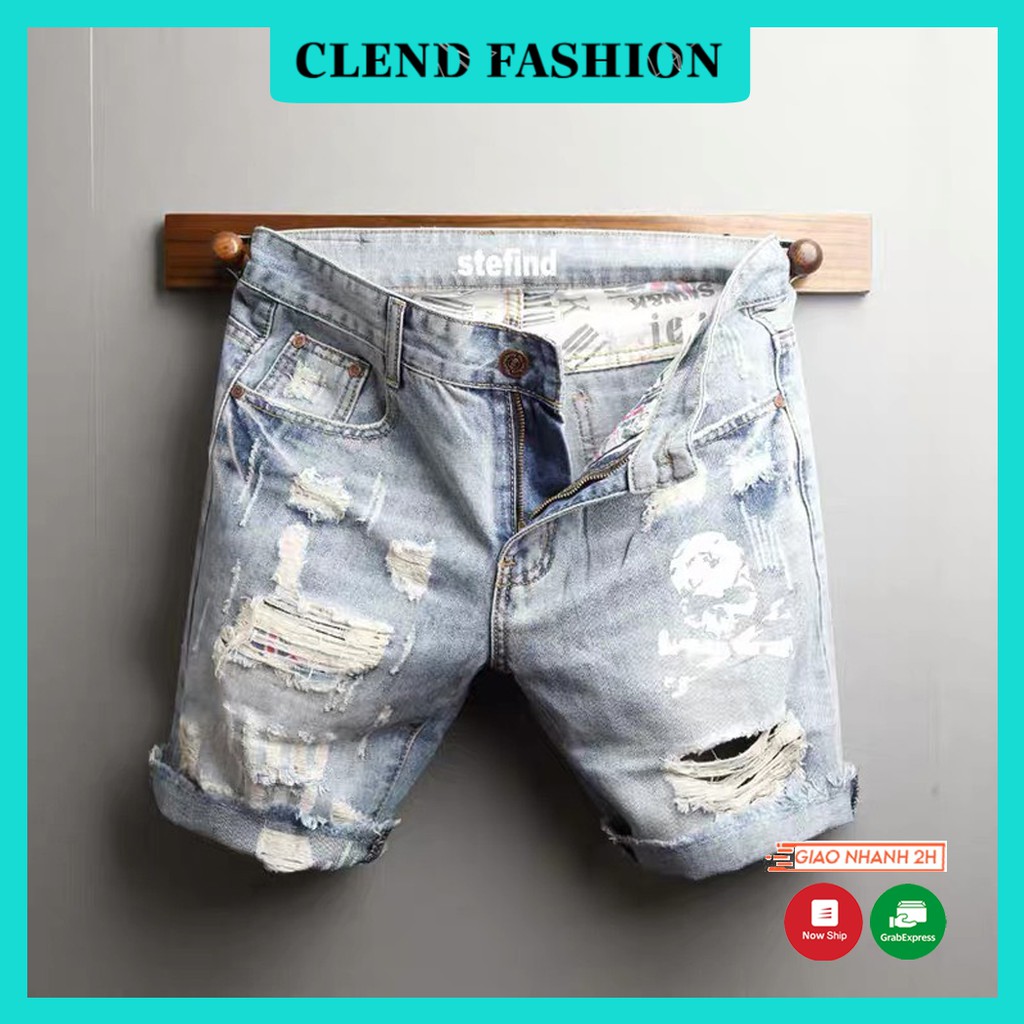 Quần Short , Quần Sọt Jean Nam Clend Fashion Chất Liệu Demin Co giãn Thoáng Mát Thời Trang Cao Cấp KV97