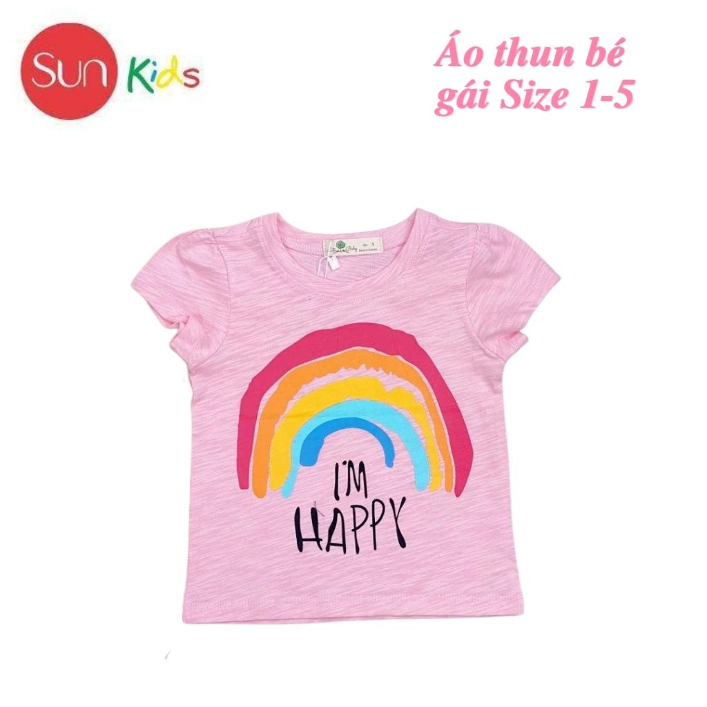 Áo thun cho bé gái, áo phông bé gái chất cotton mềm mát, size 1 - 5 tuổi - SUNKIDS