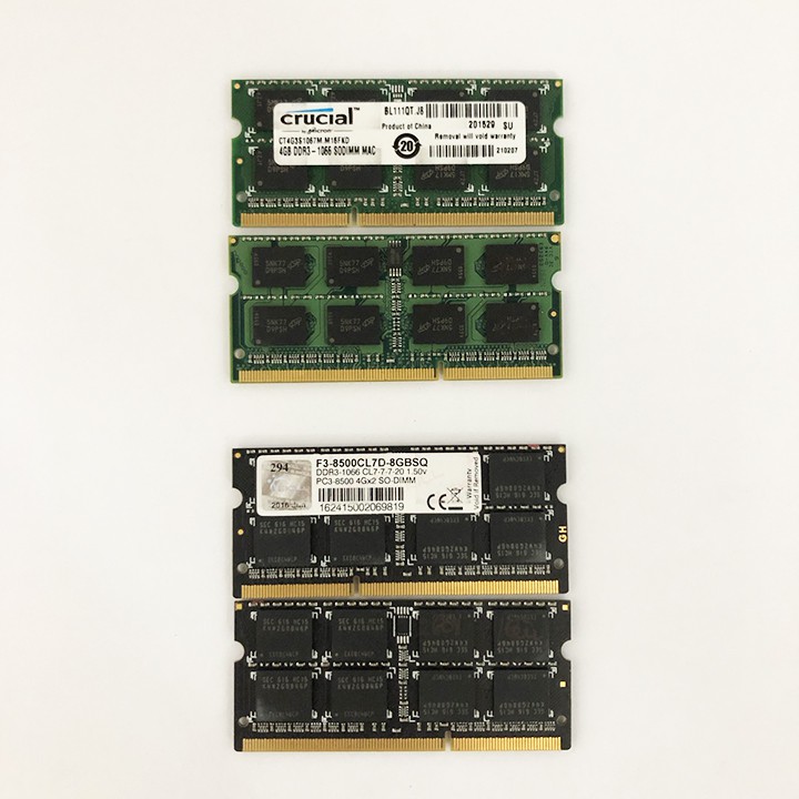 Ram laptop 4GB 2GB DDR3 bus 1066 PC3 8500s (hãng ngẫu nhiên) samsung hynix kingston ...