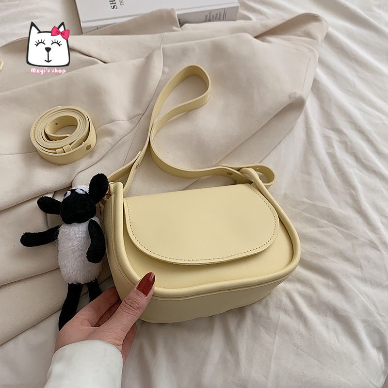 Túi Đeo Chéo Màu Trơn Thiết Kế Đơn Giản Thời Trang Mới