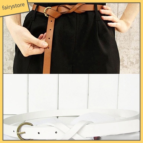 Dây nịt cho nữ mảnh giả da kiểu dáng đơn giản