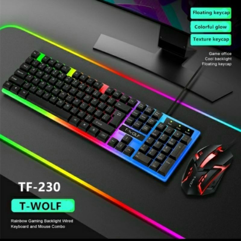 COMBO PHÍM VÀ CHUỘT GAME T-WOLF TF230,,