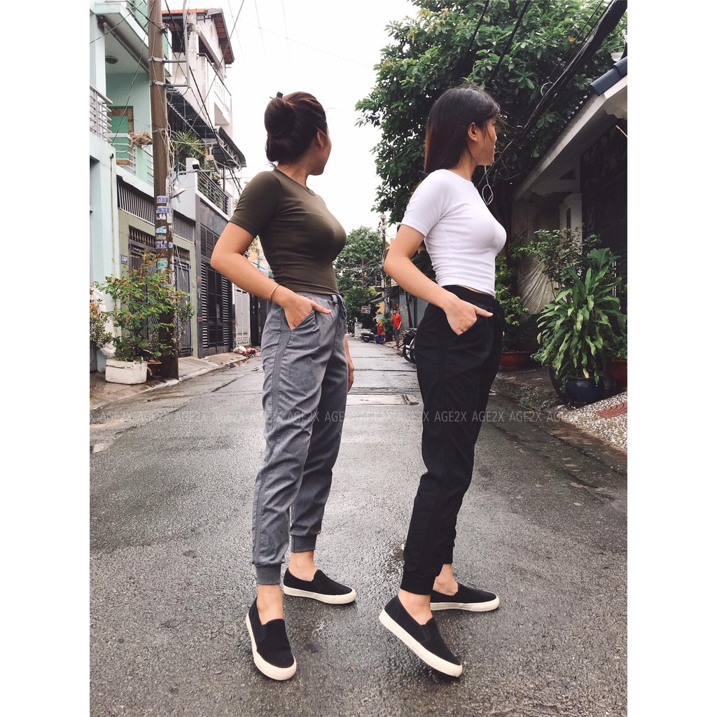 (Ảnh thật) Quần Jogger Kaki nữ AGE2X co giãn tốt, chất kaki cotton wash mềm xịn, siêu thấm, siêu bền bỉ, hàng vnxk | BigBuy360 - bigbuy360.vn