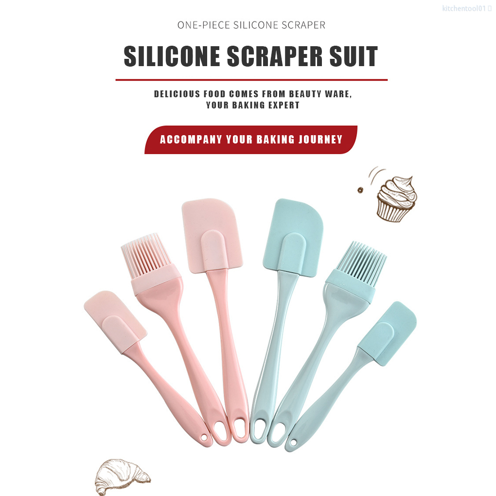 Set 3 Dụng Cụ Vét Bột Làm Bánh Chất Liệu Silicon Dùng Trong Nhà Bếp Tiện Dụng