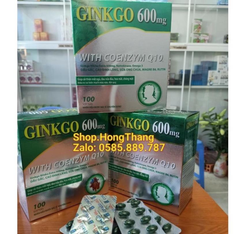 Ginkgo 600mg with coenzym Q10 viên uống hoạt huyết dưỡng não