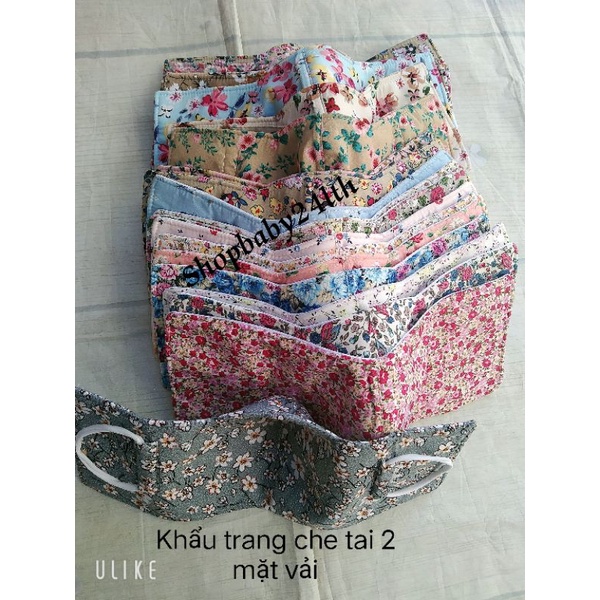 Khẩu trang vải cao cấp 3 lớp dành cho nữ loại che tai, chống nắng, gió lùa, thoáng mát, bảo vệ hiệu quả đi nắng