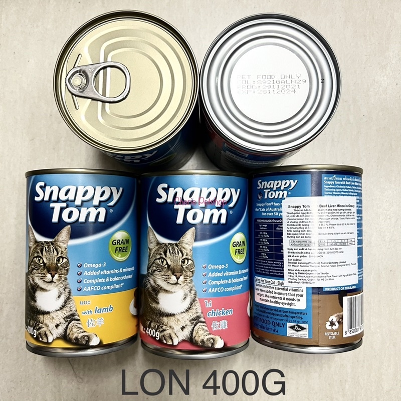 Pate SNAPPY TOM cho mèo nhiều vị gói 85g, lon 85g - 150g - 400g