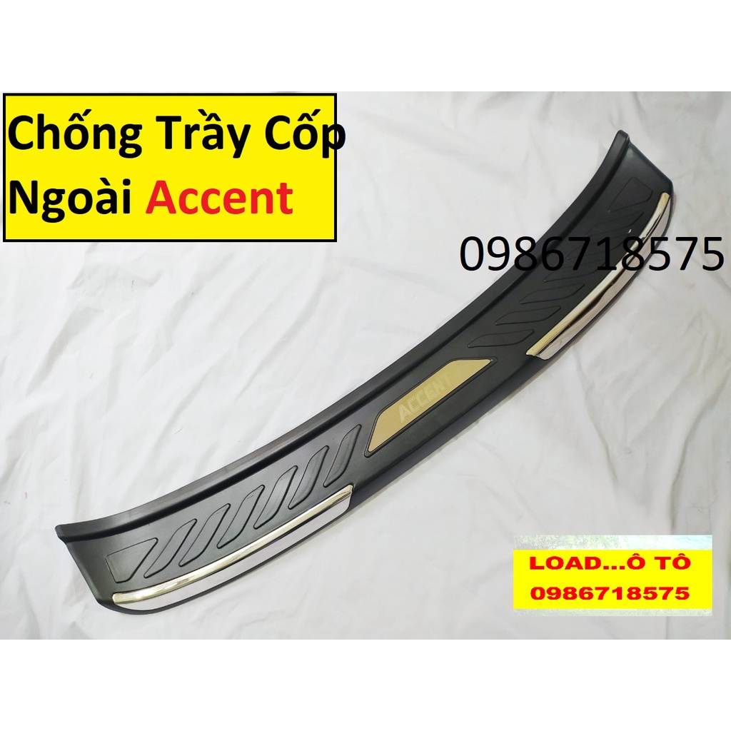 Chống trầy cốp ngoài Xe Accent 2022-2018 Nhựa Đen Cao Cấp