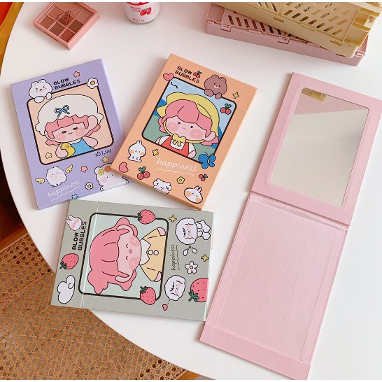 Gương trang điểm gương gấp giấy để bàn cô gái Nhật Bản DIY - Quà Tặng Sưu Tầm - MyNa Mart