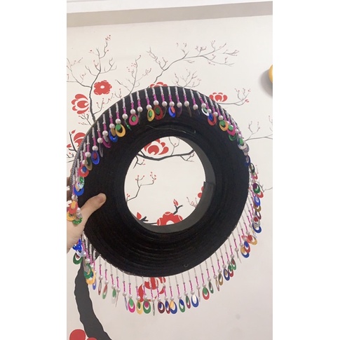 Mũ dân tộc mông vòng to- dày hạt loại đẹp