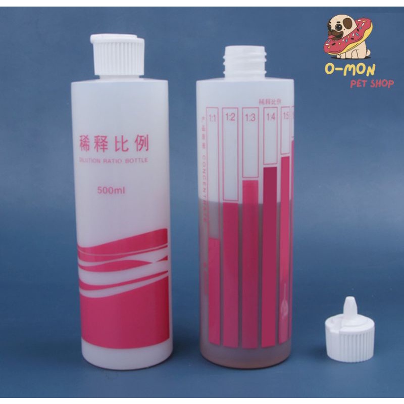 Lọ pha chia tỉ lệ sữa tắm giúp pha và lưu hương đều trên lông thú cưng tiết kiệm sữa tắm - OmonPet