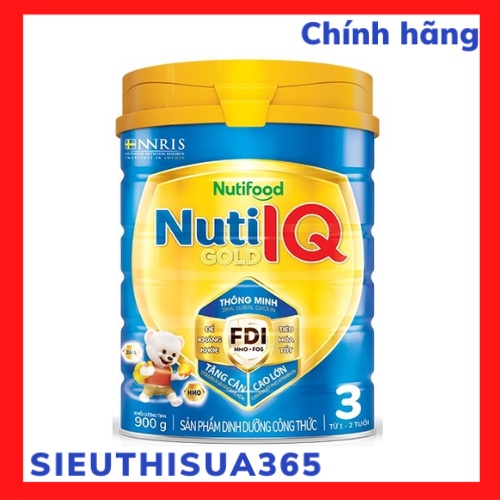Sữa bột Nuti Iq gold Step 3 hãng Nutifood loại 900g tăng sức đề kháng và tiêu hóa tốt