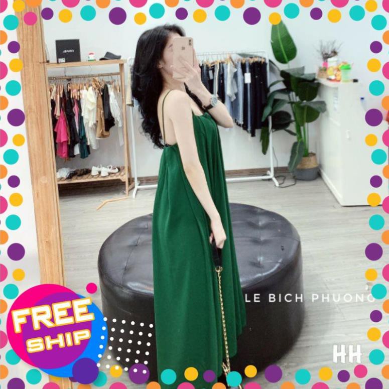 [ 𝐅𝐑𝐄𝐄 𝐒𝐇𝐈𝐏 ] VÁY MAXI TRƠN YẾM XANH ĐI BIỂN