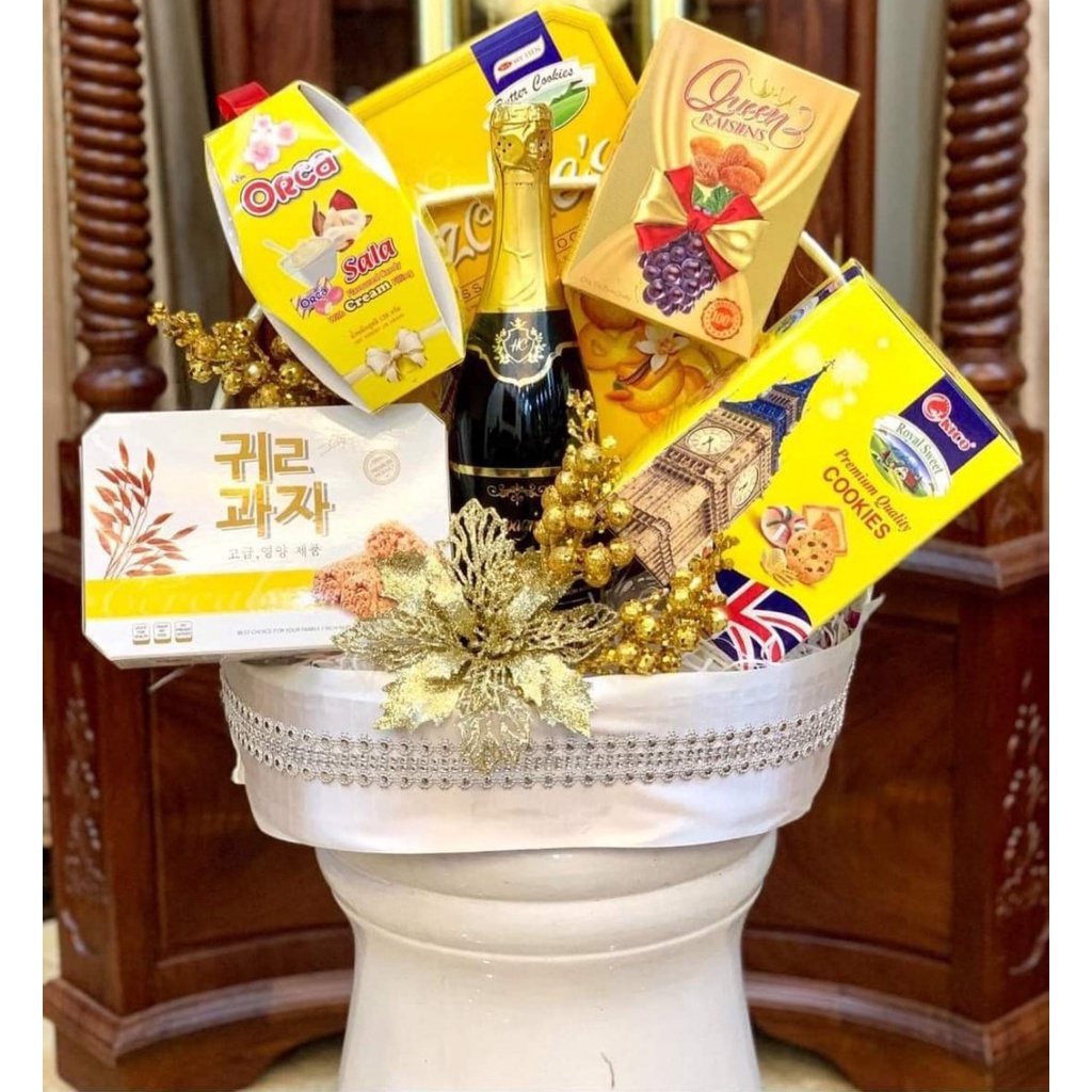 Hoa trạng nguyên kim tuyến trang trí giỏ quà Combo 10 Chùm sung (hoặc 10 Hoa kép bé hoặc 10 Hoa kép to Hoặc Hoa Trạng