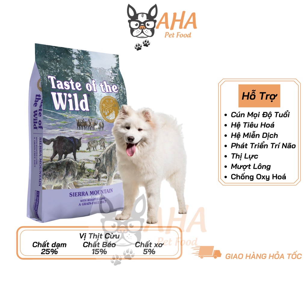 Thức Ăn Cho Chó Samoyed Taste Of The Wild Bao 2kg - Thức Ăn Cho Chó Vị Thịt Cừu, Trái Cây Rau Củ Quả