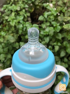 (Tặng thêm 1 núm) Bình sữa ppsu 180ml có tay cầm Dolphin