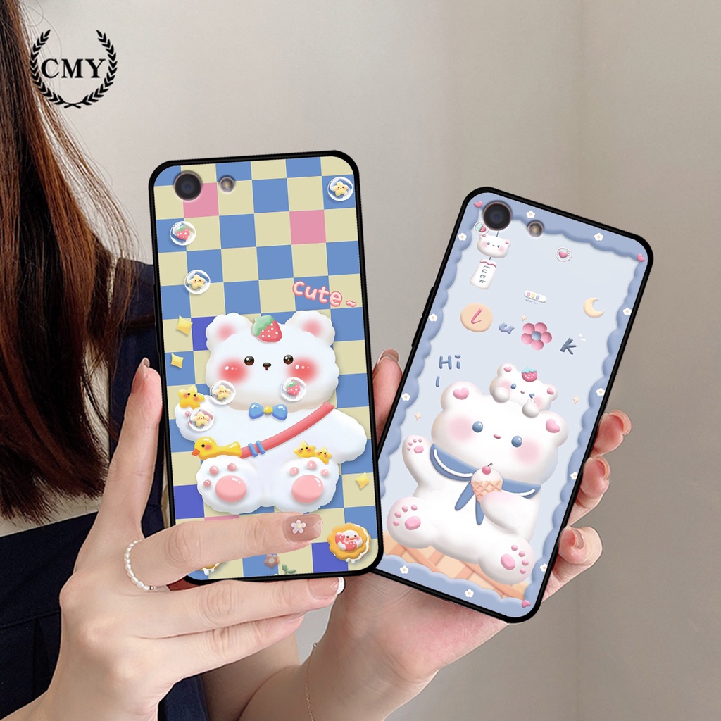Ốp lưng Oppo F1s / F1 Plus - Oppo F3 / F3 Plus in hình caro gấu thỏ dễ thương