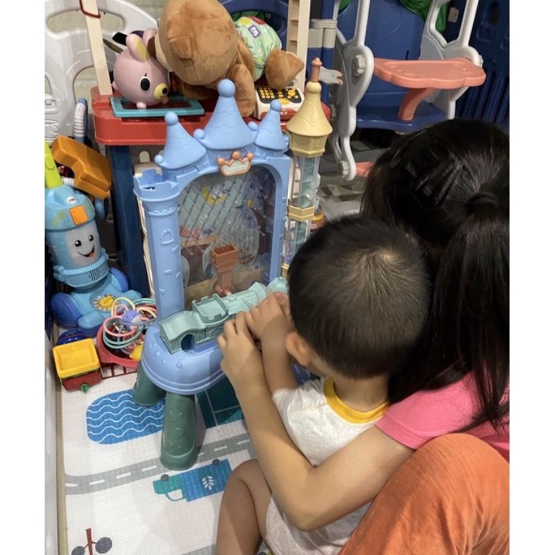 Đồ chơi bắt hạt đậu hình lâu đài kèm vô lăng ô tô chuyển động có đèn có nhạc cho bé