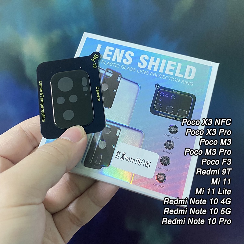 Kính cường lực camera Full đen cho Các dòng máy Xiaomi, Redmi Note 10 4G-5G / Note 10 Pro / Poco X3-X3 Pro-M3-F3/ Mi11