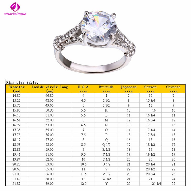 Nhẫn đính hôn đính đá màu trắng thời trang sang trọng cho nữ